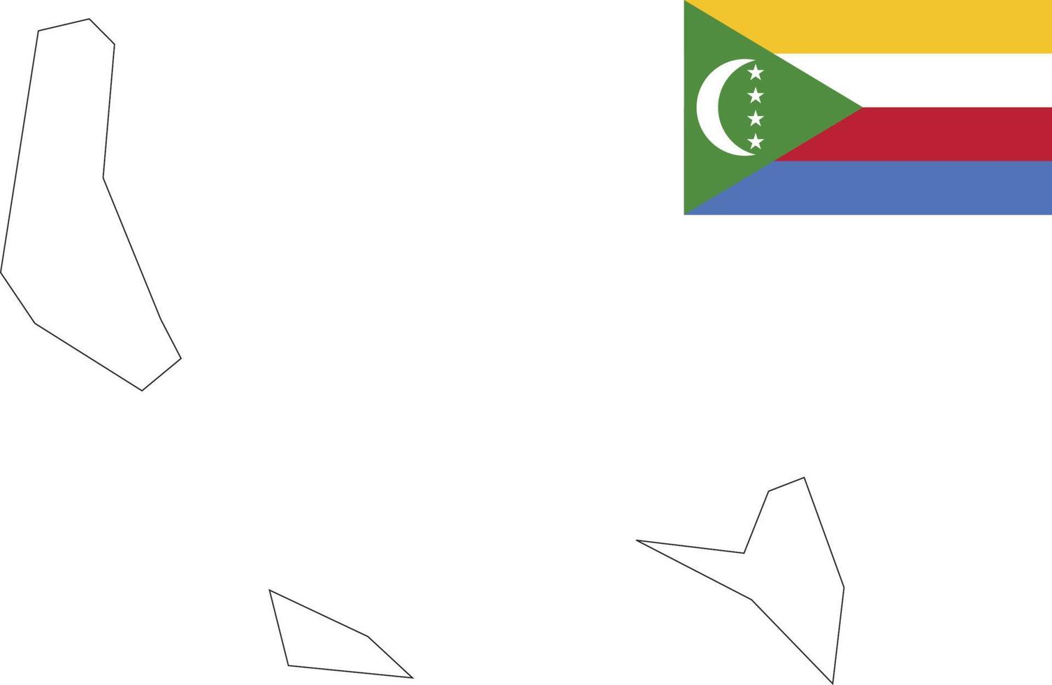 mapa e bandeira de comoro vetor