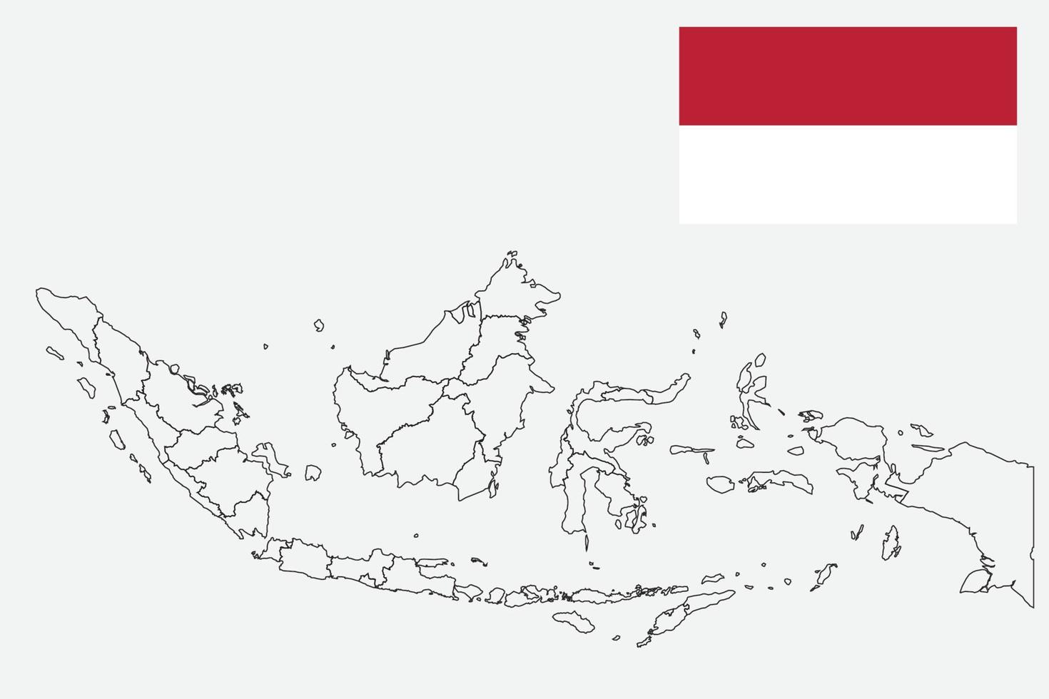 mapa e bandeira da Indonésia vetor
