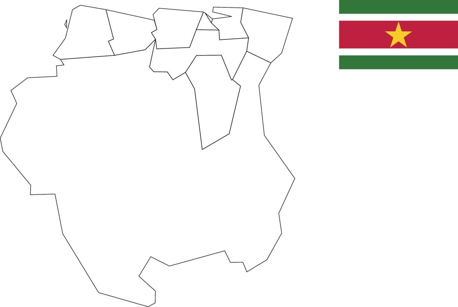 mapa e bandeira do Suriname vetor