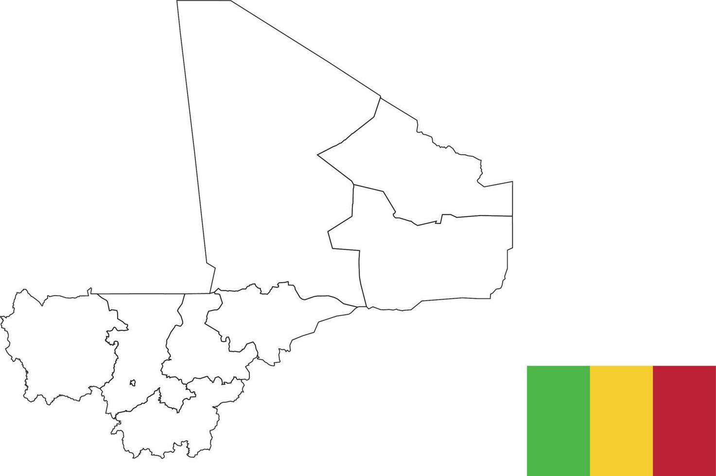 mapa e bandeira do mali vetor