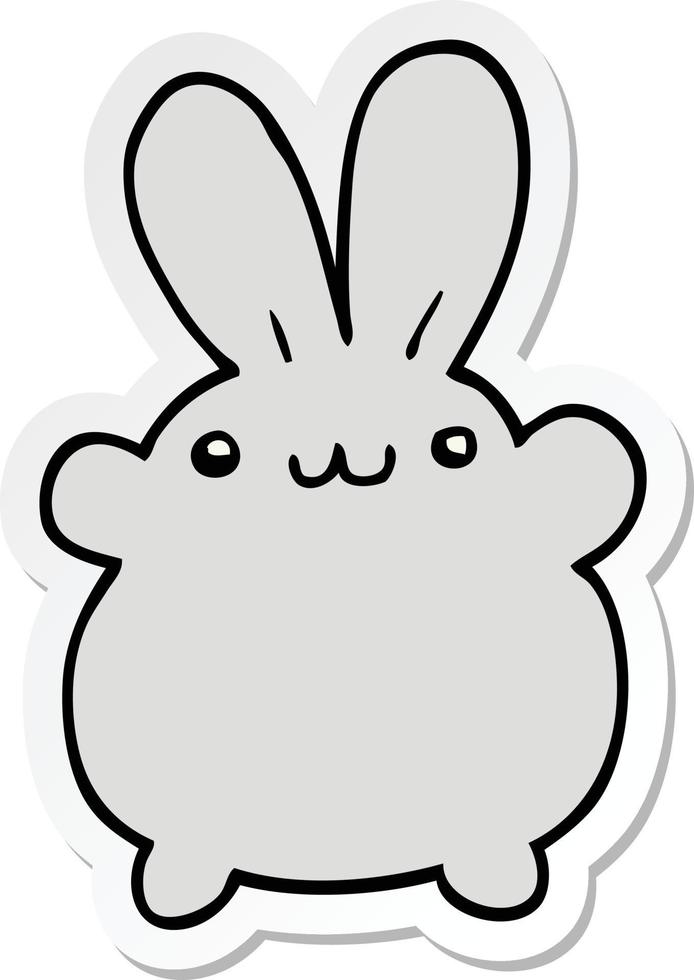 adesivo de um coelho de desenho animado vetor