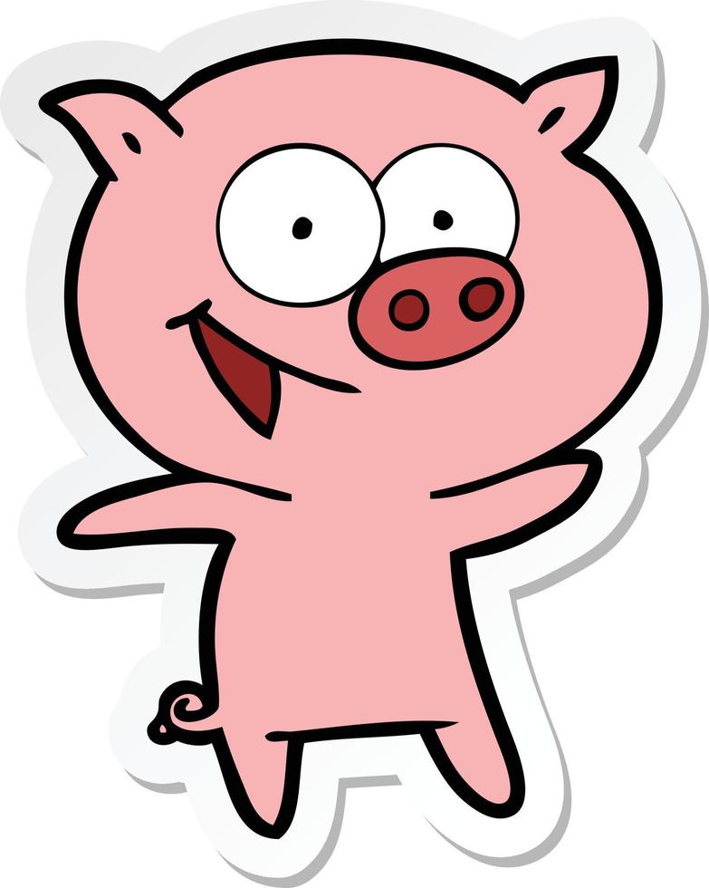 adesivo de um desenho animado de porco vetor