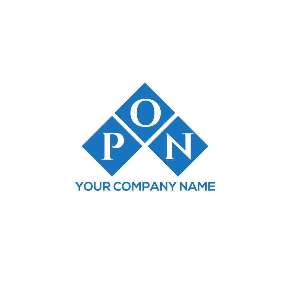 design de logotipo de carta pon em fundo branco. conceito de logotipo de letra de iniciais criativas pon. design de letra pon. vetor
