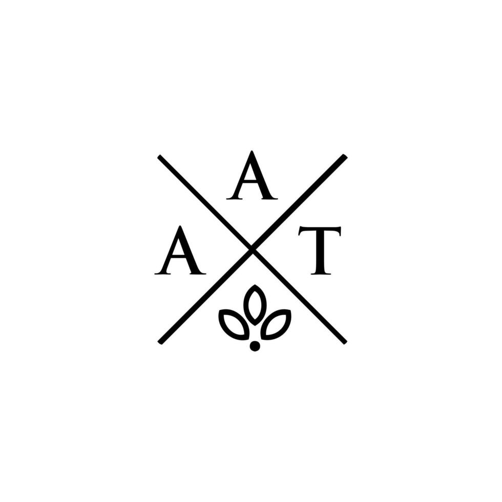 design de logotipo de carta aat em fundo branco. aat conceito de logotipo de letra de iniciais criativas. aat design de letras. vetor