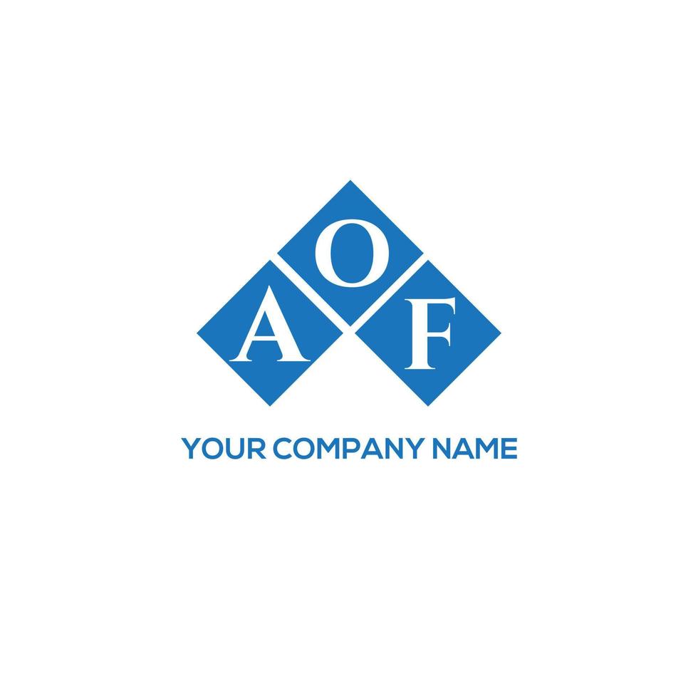 design de logotipo de carta aof em fundo branco. aof conceito de logotipo de letra de iniciais criativas. aof design de letras. vetor
