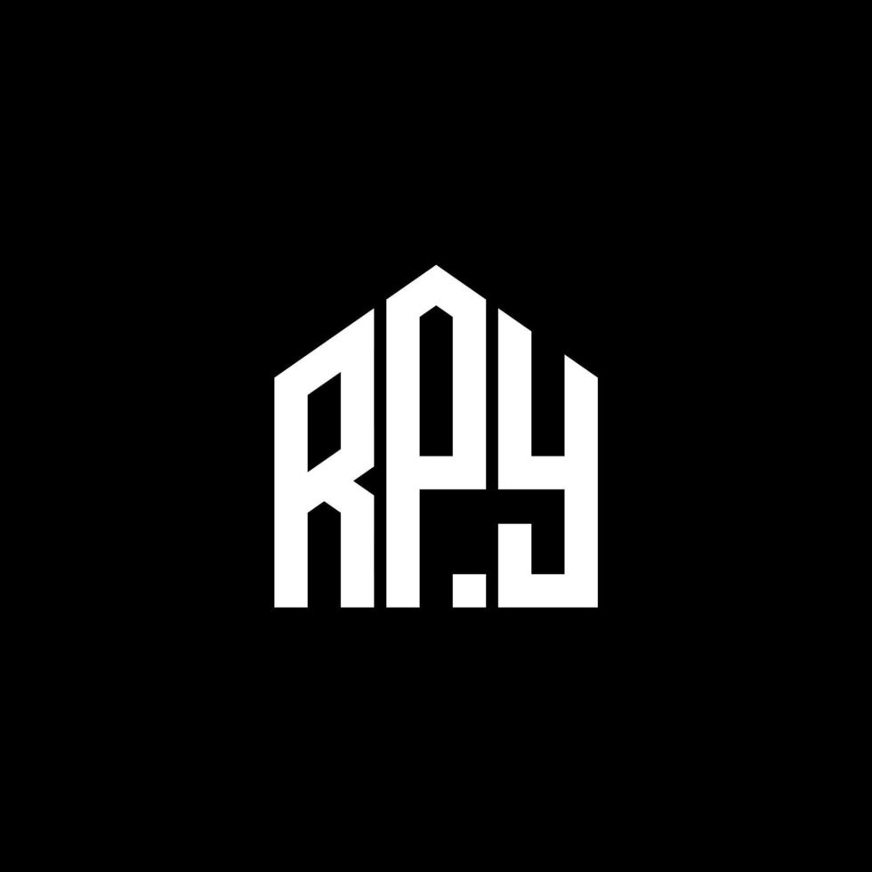 design de logotipo de carta rpy em fundo preto. conceito de logotipo de letra de iniciais criativas rpy. design de letra rpy. vetor