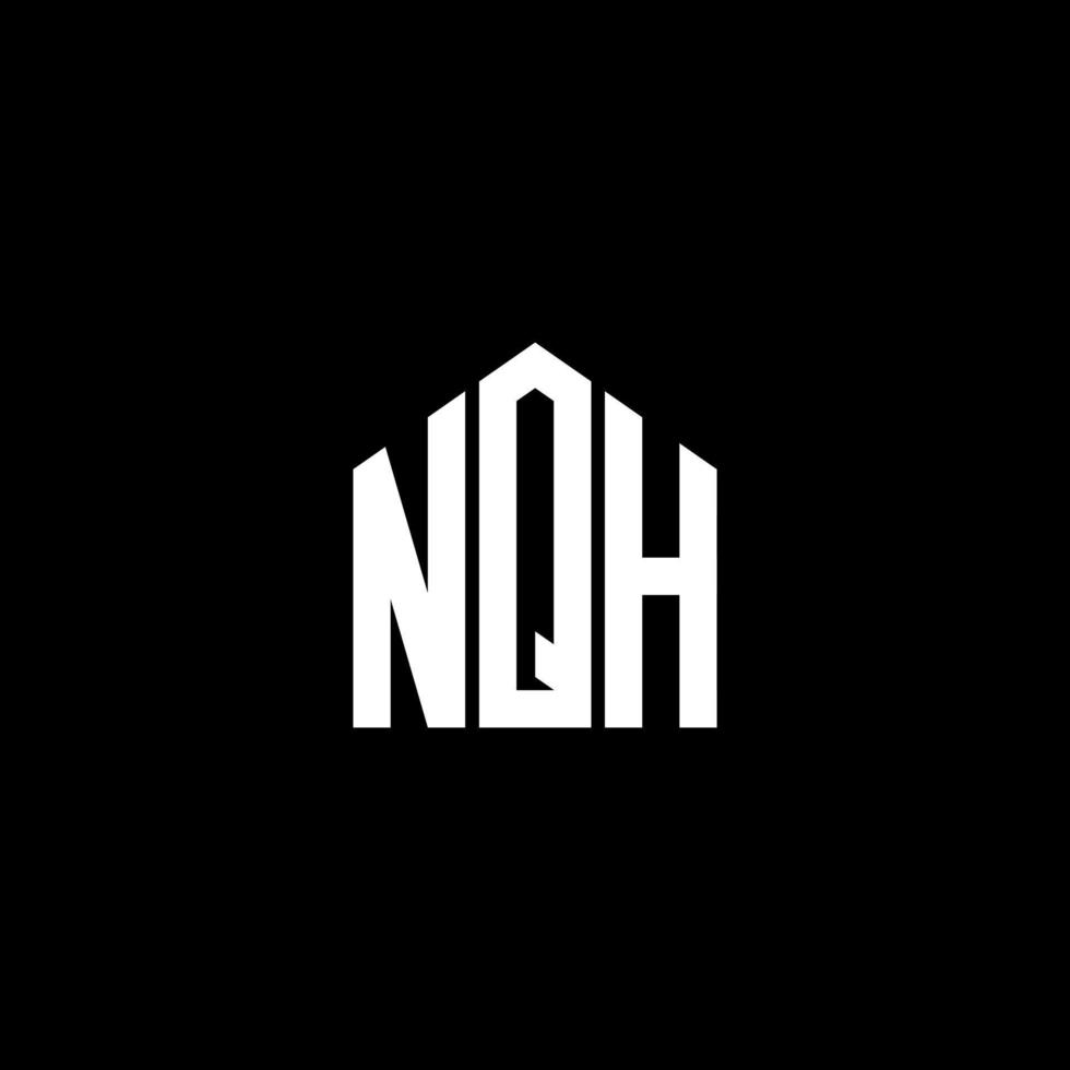 design de logotipo de letra nqh em fundo preto. conceito de logotipo de letra de iniciais criativas nqh. design de letra nqh. vetor