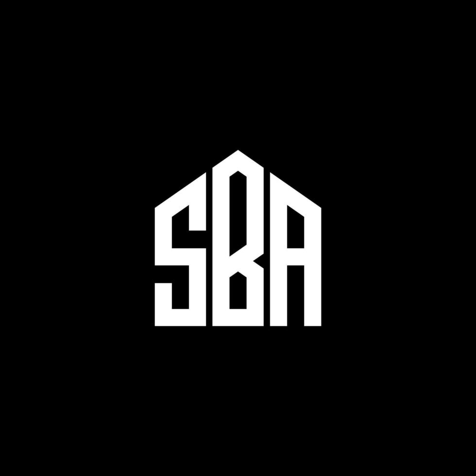 sba carta design.sba carta logotipo design em fundo preto. conceito de logotipo de letra de iniciais criativas sba. sba carta design.sba carta logotipo design em fundo preto. s vetor