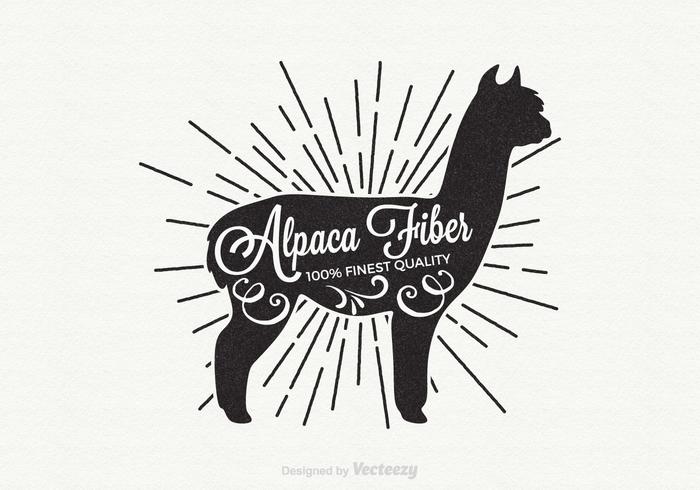 Etiqueta de vetor retro de Alpaca grátis