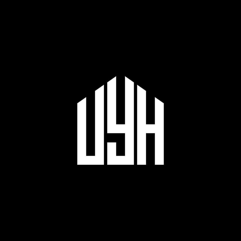 design de logotipo de letra uyh em fundo preto. conceito de logotipo de letra de iniciais criativas uyh. design de letra uyh. vetor