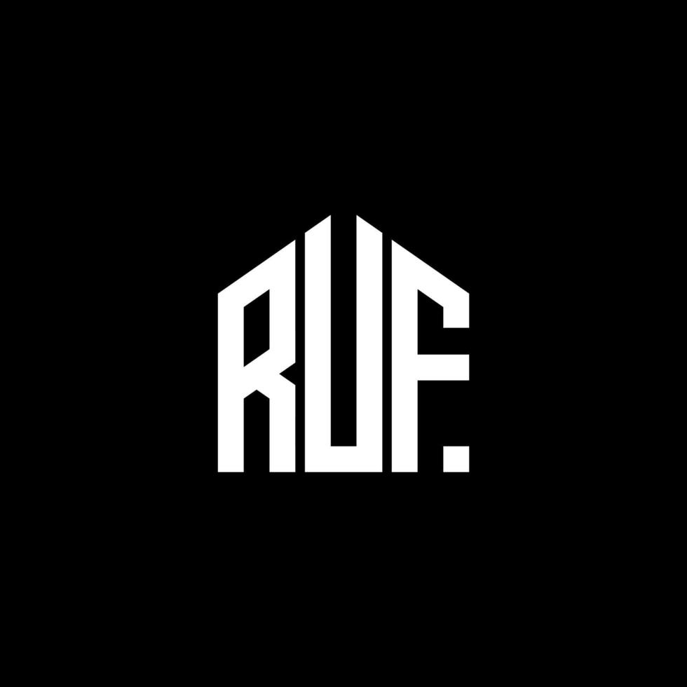 design de logotipo de carta ruf em fundo preto. ruf conceito de logotipo de letra de iniciais criativas. design de letra ruf. vetor