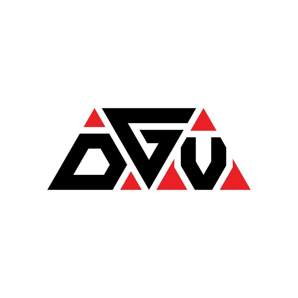 design de logotipo de letra triângulo dgv com forma de triângulo. monograma de design de logotipo de triângulo dgv. modelo de logotipo de vetor triângulo dgv com cor vermelha. logotipo triangular dgv logotipo simples, elegante e luxuoso. dgv