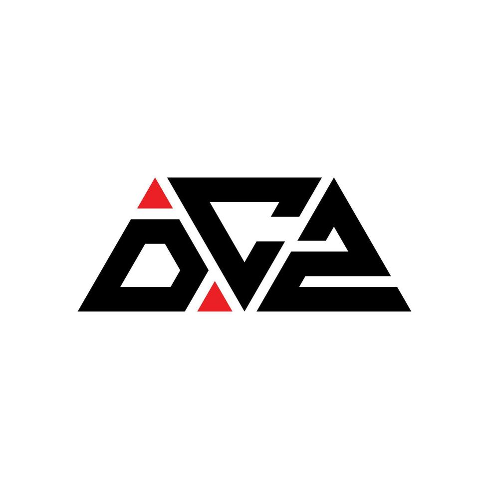 design de logotipo de letra de triângulo dcz com forma de triângulo. monograma de design de logotipo de triângulo dcz. modelo de logotipo de vetor dcz triângulo com cor vermelha. logotipo triangular dcz logotipo simples, elegante e luxuoso. dcz