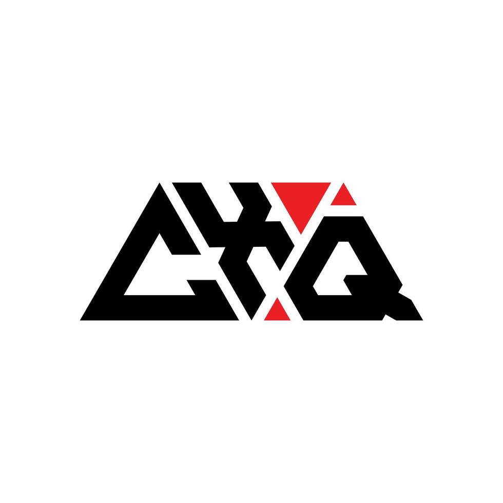 design de logotipo de letra de triângulo cxq com forma de triângulo. monograma de design de logotipo de triângulo cxq. modelo de logotipo de vetor de triângulo cxq com cor vermelha. cxq logotipo triangular logotipo simples, elegante e luxuoso. cxq