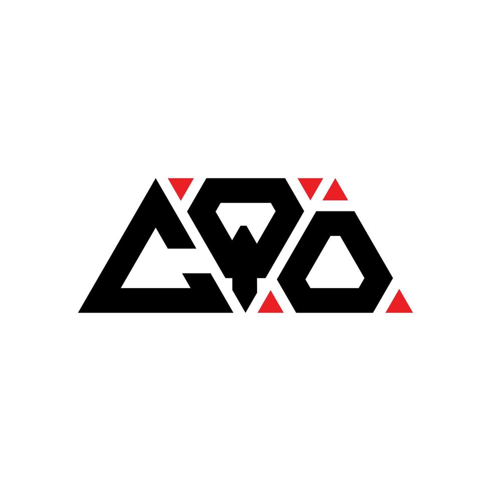 design de logotipo de letra de triângulo cqo com forma de triângulo. monograma de design de logotipo de triângulo cqo. modelo de logotipo de vetor de triângulo cqo com cor vermelha. logotipo triangular cqo logotipo simples, elegante e luxuoso. cqo