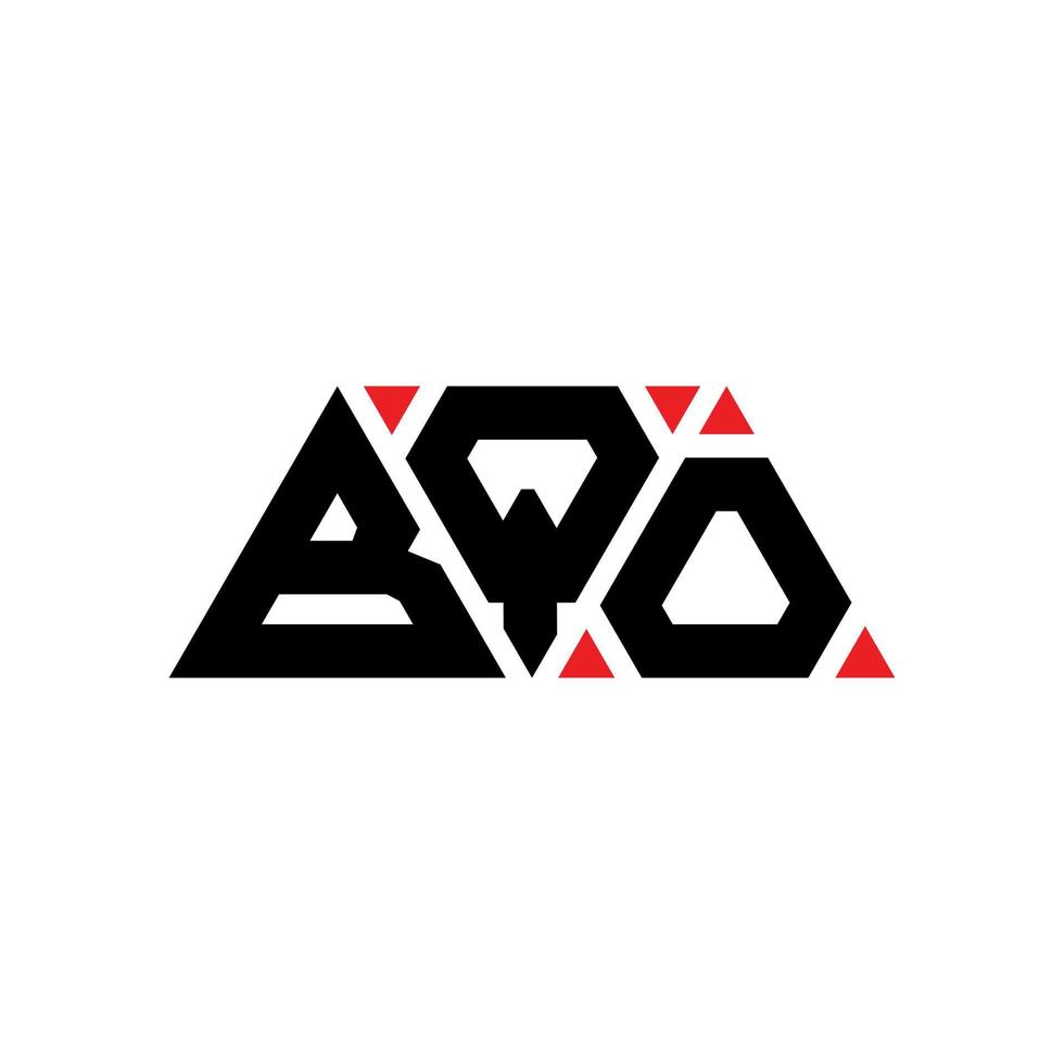 design de logotipo de letra de triângulo bqo com forma de triângulo. monograma de design de logotipo de triângulo bqo. modelo de logotipo de vetor bqo triângulo com cor vermelha. logotipo triangular bqo logotipo simples, elegante e luxuoso. bqo