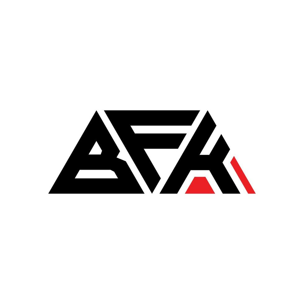design de logotipo de letra triângulo bfk com forma de triângulo. monograma de design de logotipo de triângulo bfk. modelo de logotipo de vetor triângulo bfk com cor vermelha. logotipo triangular bfk logotipo simples, elegante e luxuoso. bfk