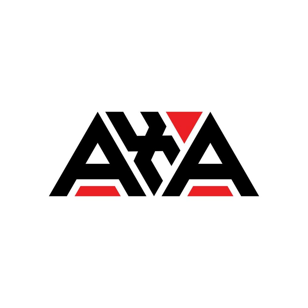 design de logotipo de letra de triângulo axa com forma de triângulo. monograma de design de logotipo de triângulo axa. modelo de logotipo de vetor axa triângulo com cor vermelha. axa logotipo triangular logotipo simples, elegante e luxuoso. axá