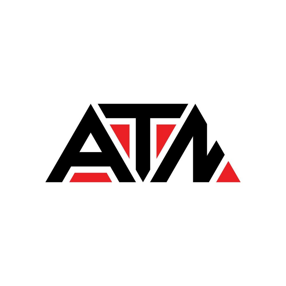 design de logotipo de letra triângulo atn com forma de triângulo. monograma de design de logotipo de triângulo atn. modelo de logotipo de vetor de triângulo atn com cor vermelha. logotipo triangular atn logotipo simples, elegante e luxuoso. atn