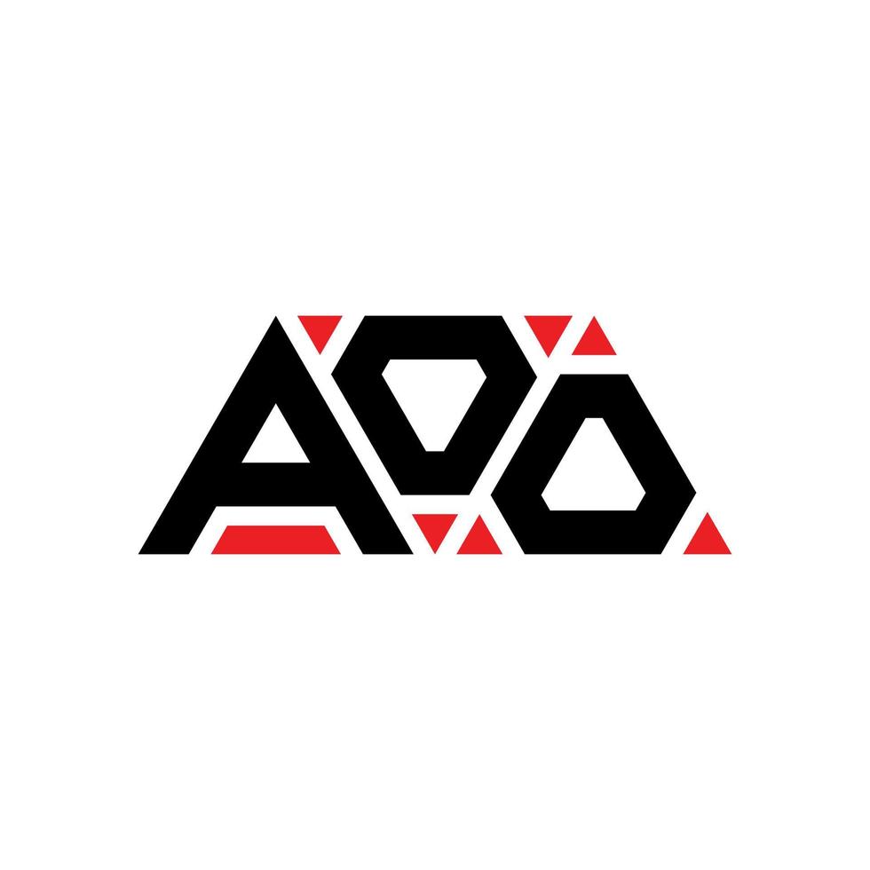 design de logotipo de letra de triângulo aoo com forma de triângulo. monograma de design de logotipo de triângulo aoo. modelo de logotipo de vetor de triângulo aoo com cor vermelha. logotipo triangular aoo logotipo simples, elegante e luxuoso. aooo