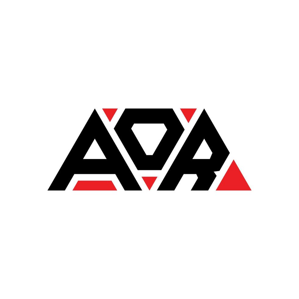 aor design de logotipo de letra triangular com forma de triângulo. monograma de design de logotipo aor triângulo. aor modelo de logotipo de vetor triângulo com cor vermelha. um logotipo triangular simples, elegante e luxuoso. ou