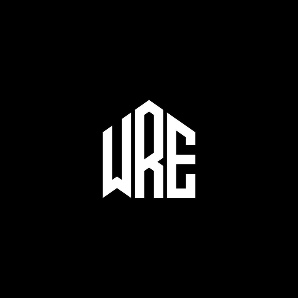 wre design de logotipo de carta em fundo preto. wre conceito de logotipo de letra inicial criativa. wre design de carta. vetor