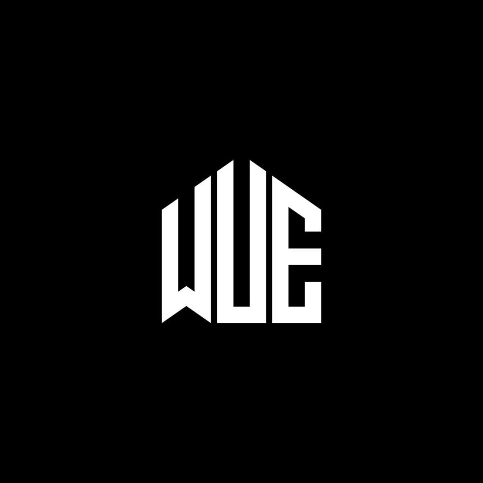 design de logotipo de carta wue em fundo preto. wue conceito de logotipo de letra de iniciais criativas. desenho de letra wue. vetor