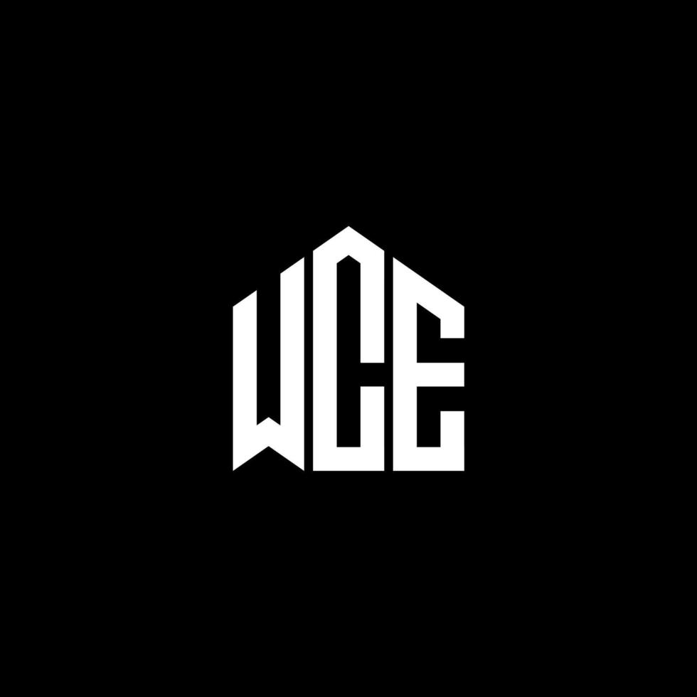 design de logotipo de carta wce em fundo preto. conceito de logotipo de carta de iniciais criativas wce. wce design de letras. vetor