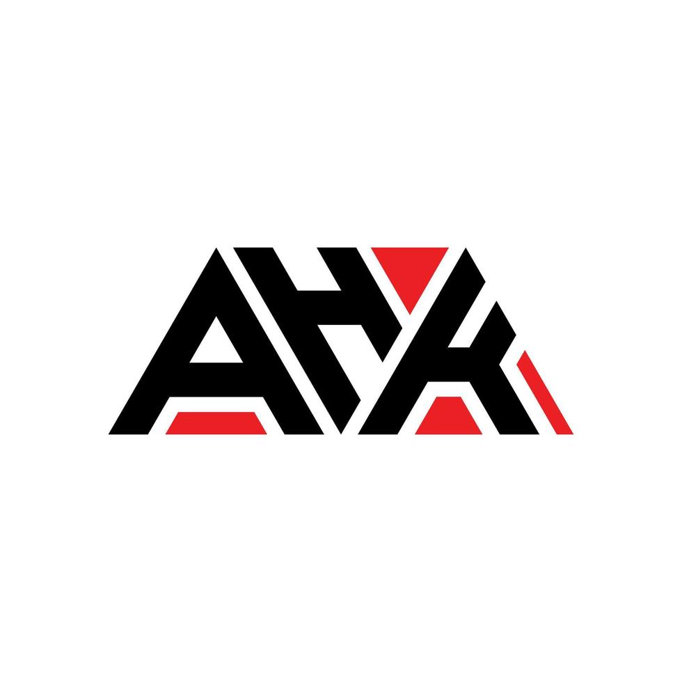 design de logotipo de letra de triângulo ahk com forma de triângulo. monograma de design de logotipo de triângulo ahk. modelo de logotipo de vetor de triângulo ahk com cor vermelha. ahk logotipo triangular logotipo simples, elegante e luxuoso. ahk