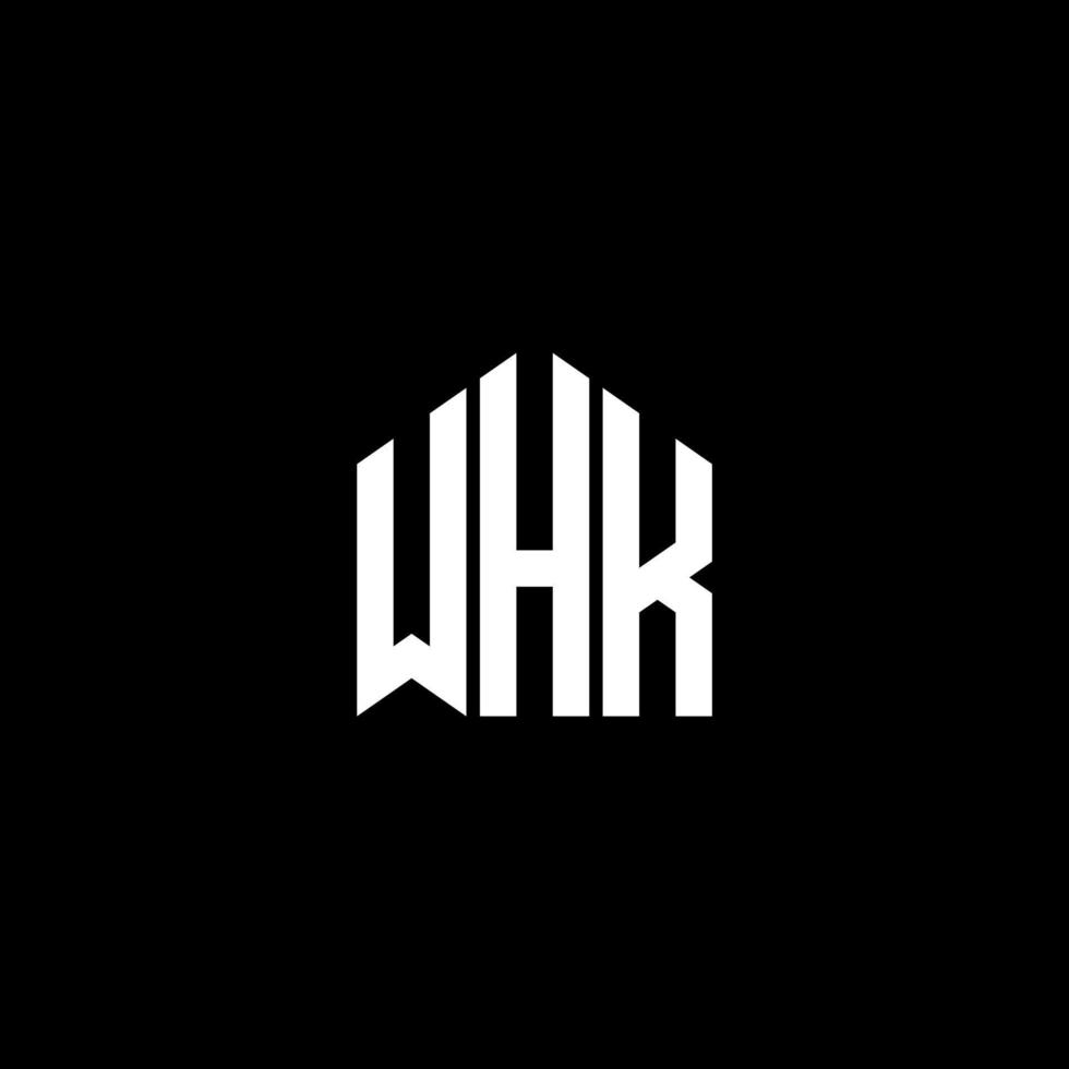 design de logotipo de letra whk em fundo preto. whk conceito de logotipo de letra de iniciais criativas. wk design de letras. vetor