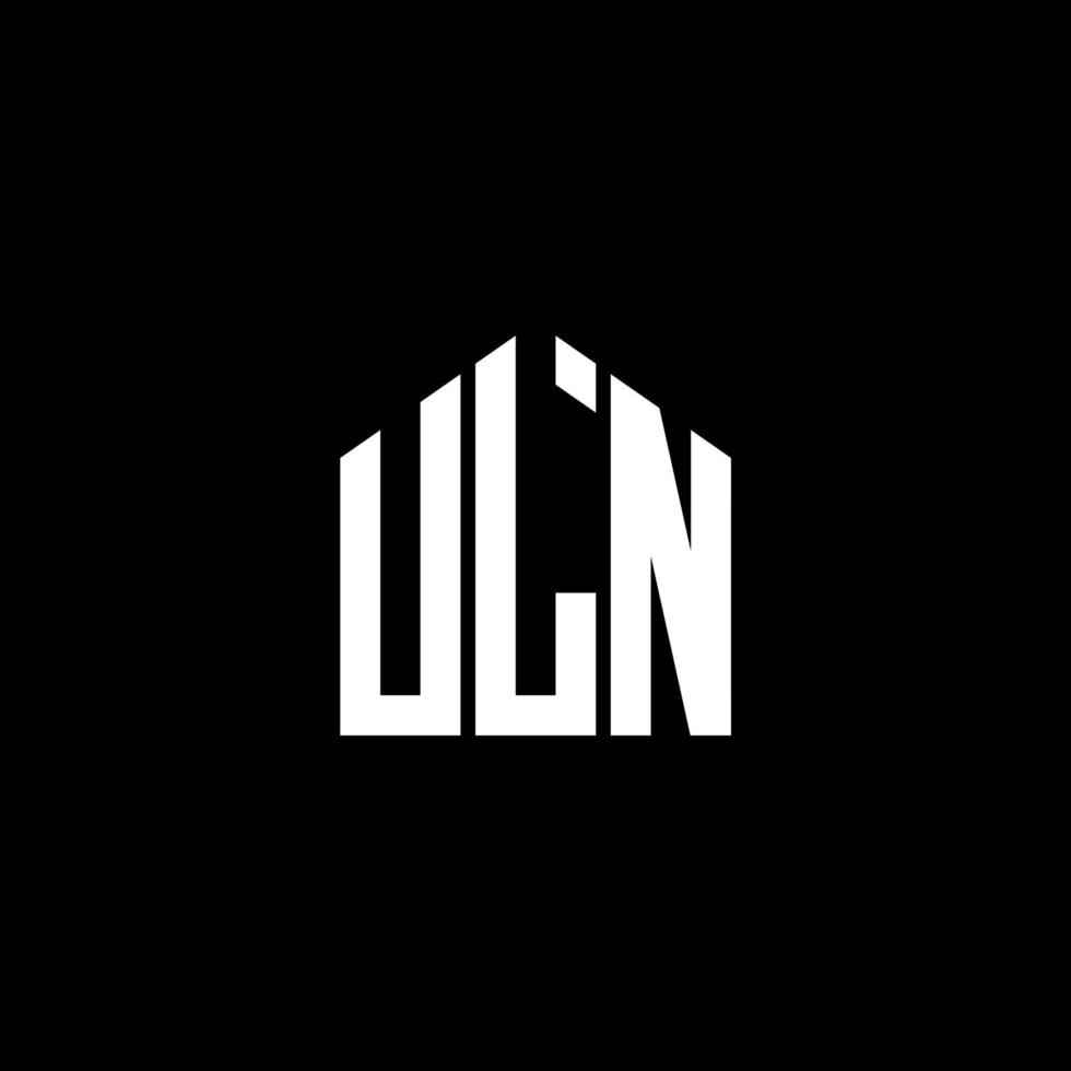 design de logotipo de carta uln em fundo preto. conceito de logotipo de letra de iniciais criativas uln. design de letra uln. vetor