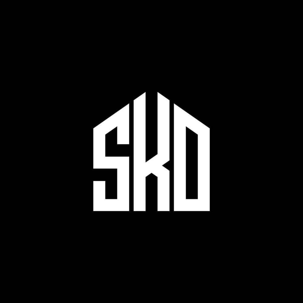 design de logotipo de carta sko em fundo preto. conceito de logotipo de letra de iniciais criativas sko. design de letra sko. vetor