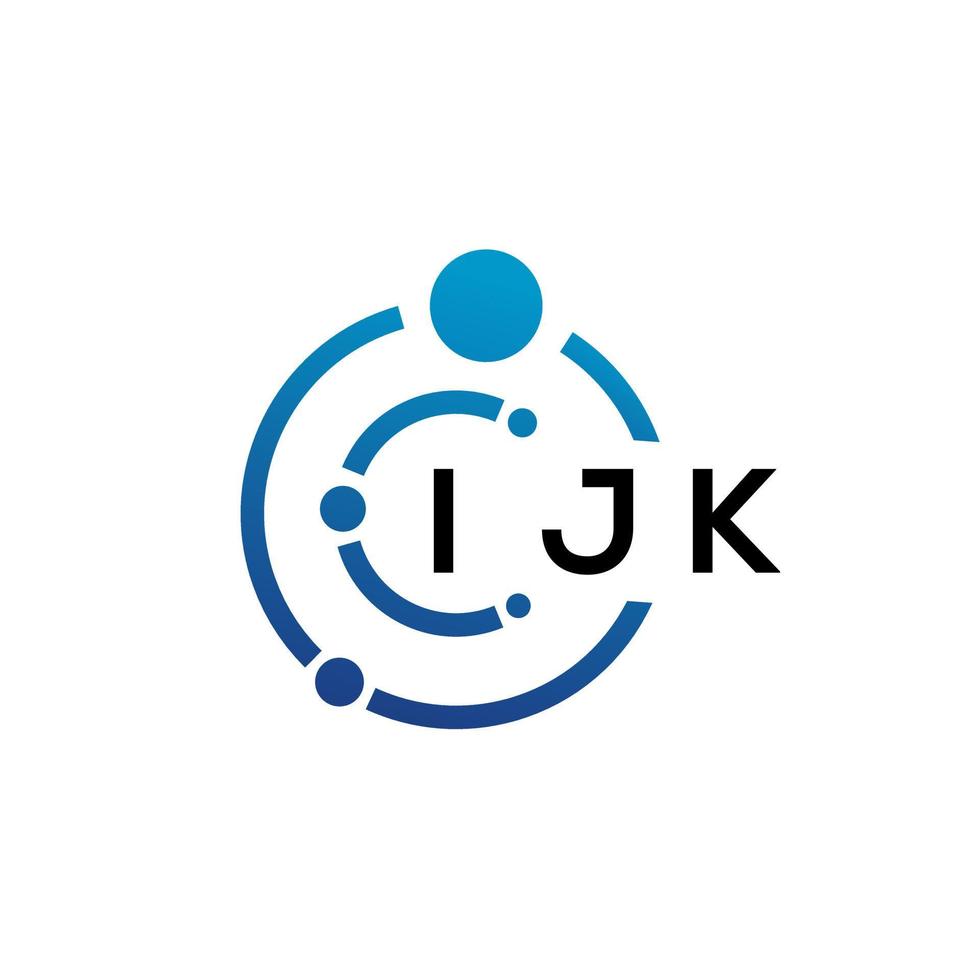 design de logotipo de tecnologia de letra ijk em fundo branco. ijk letras iniciais criativas conceito de logotipo. design de letra ijk. vetor