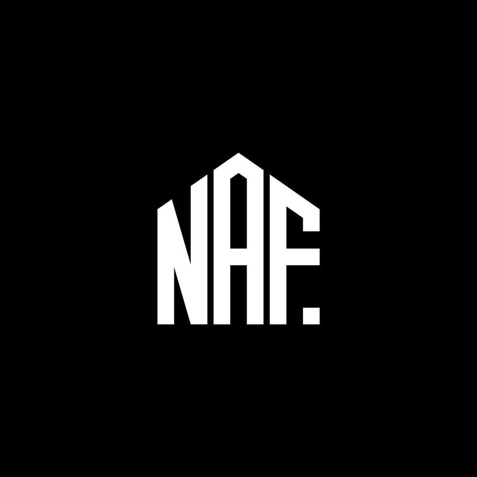 naf carta design.naf carta logotipo design em fundo preto. conceito de logotipo de letra de iniciais criativas naf. naf carta design.naf carta logotipo design em fundo preto. n vetor