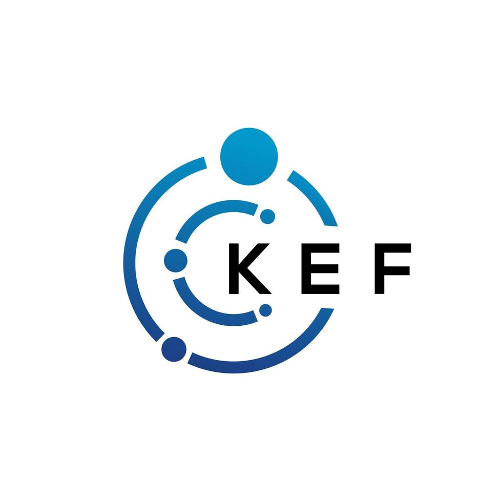 design de logotipo de tecnologia de letra kef em fundo branco. kef creative letras iniciais do conceito de logotipo. design de letra kef. vetor