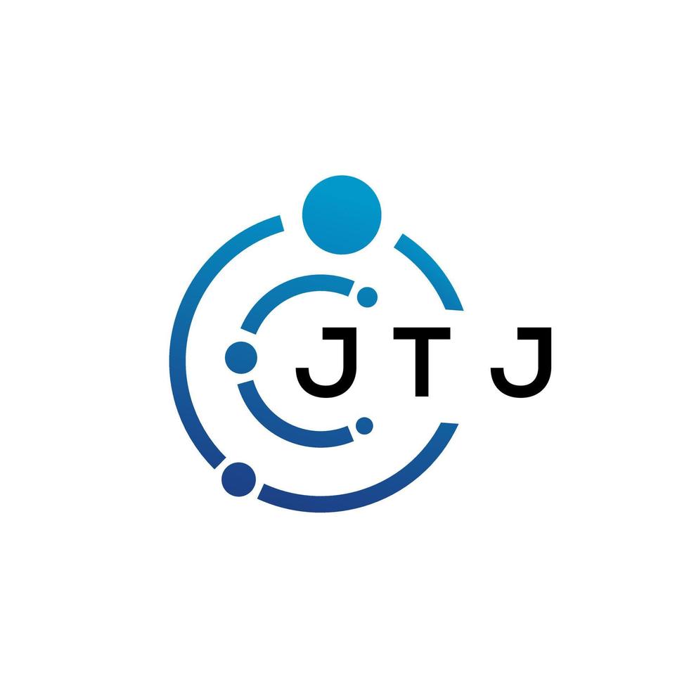 design de logotipo de tecnologia de letra jtj em fundo branco. jtj letras iniciais criativas conceito de logotipo. design de letra jtj. vetor