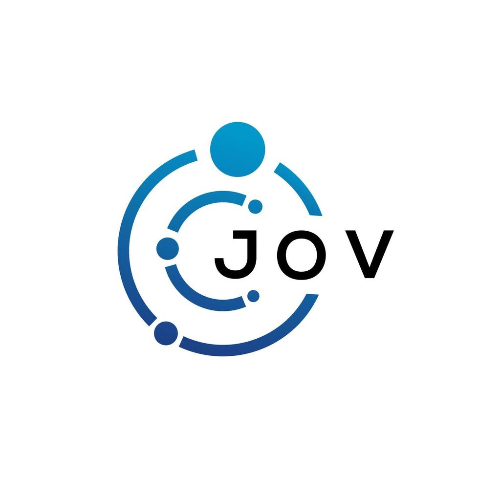 design de logotipo de tecnologia carta jov em fundo branco. jov iniciais criativas carta-lo conceito de logotipo. projeto de carta jov. vetor