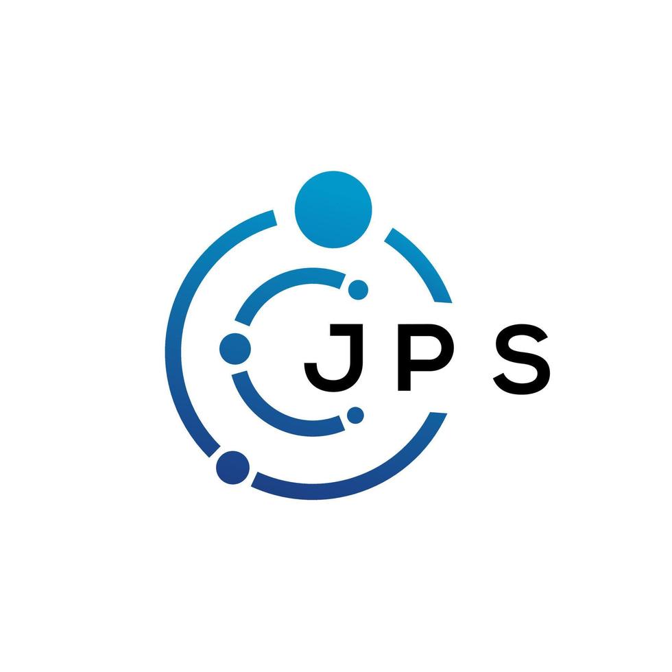 design de logotipo de tecnologia de letra jps em fundo branco. jps criativo letras iniciais do conceito de logotipo. design de letra jps. vetor