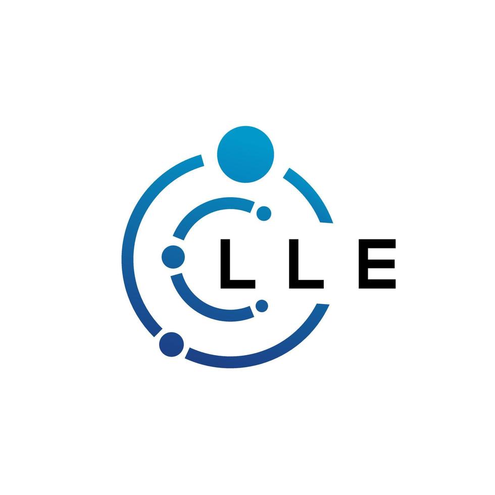 design de logotipo de tecnologia de letra lle em fundo branco. lle letras iniciais criativas, conceito de logotipo. lle design de letras. vetor