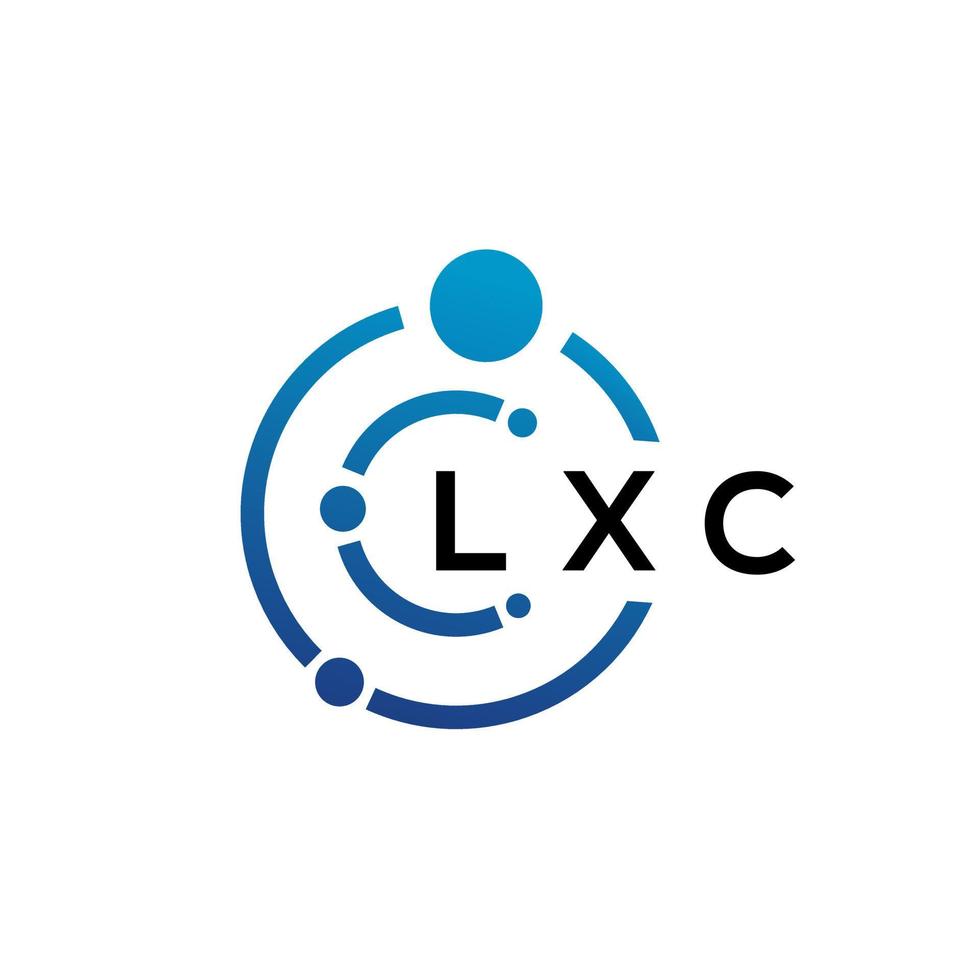 design de logotipo de tecnologia de letra lxc em fundo branco. lxc letras iniciais criativas conceito de logotipo. lxc design de letras. vetor