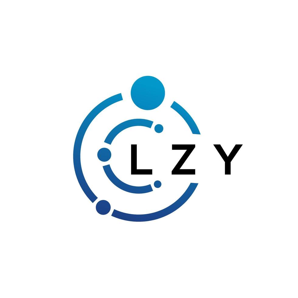 design de logotipo de tecnologia de letra lzy em fundo branco. lzy letras iniciais criativas conceito de logotipo. design de letra lzy. vetor