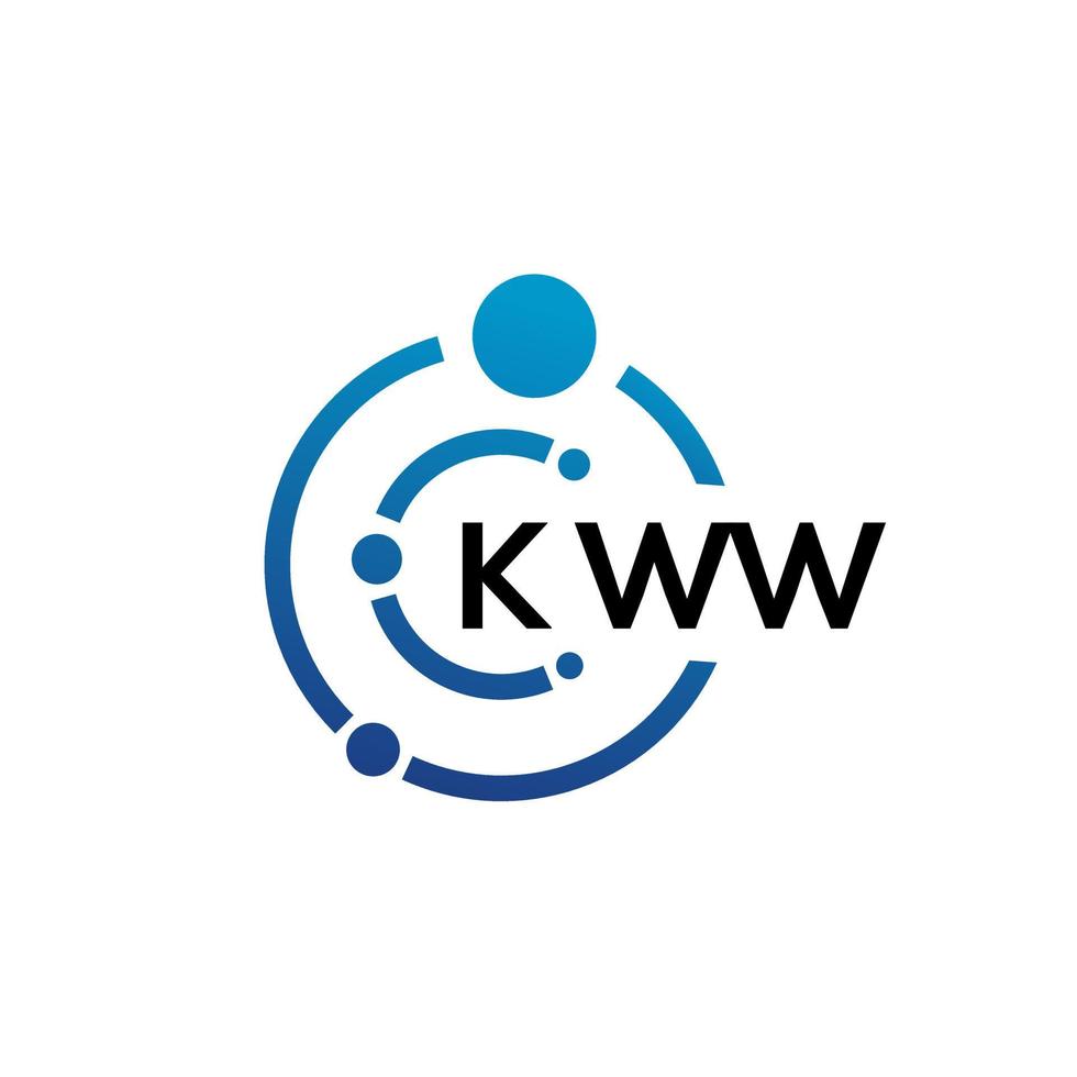design de logotipo de tecnologia de letra kww em fundo branco. kww letras iniciais criativas conceito de logotipo. kww design de letras. vetor