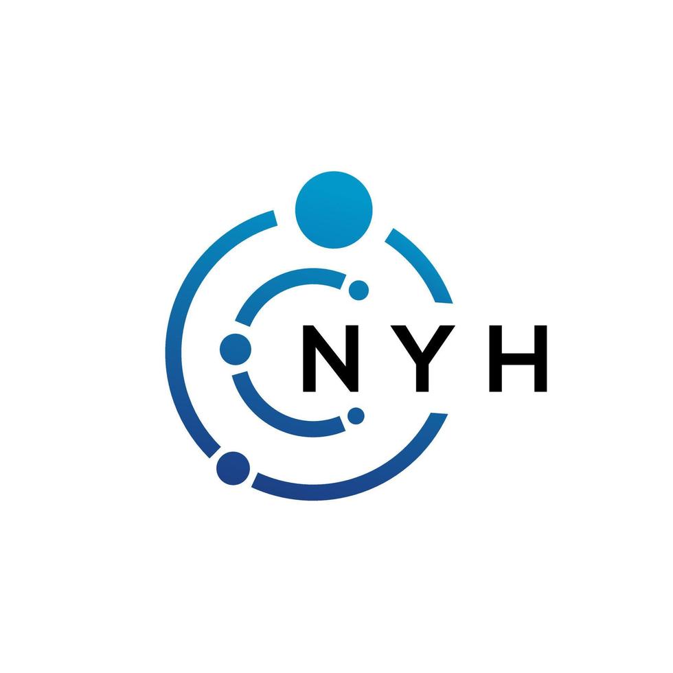 design de logotipo de tecnologia de letra nyh em fundo branco. nyh iniciais criativas carta-lo conceito de logotipo. nyh design de letras. vetor