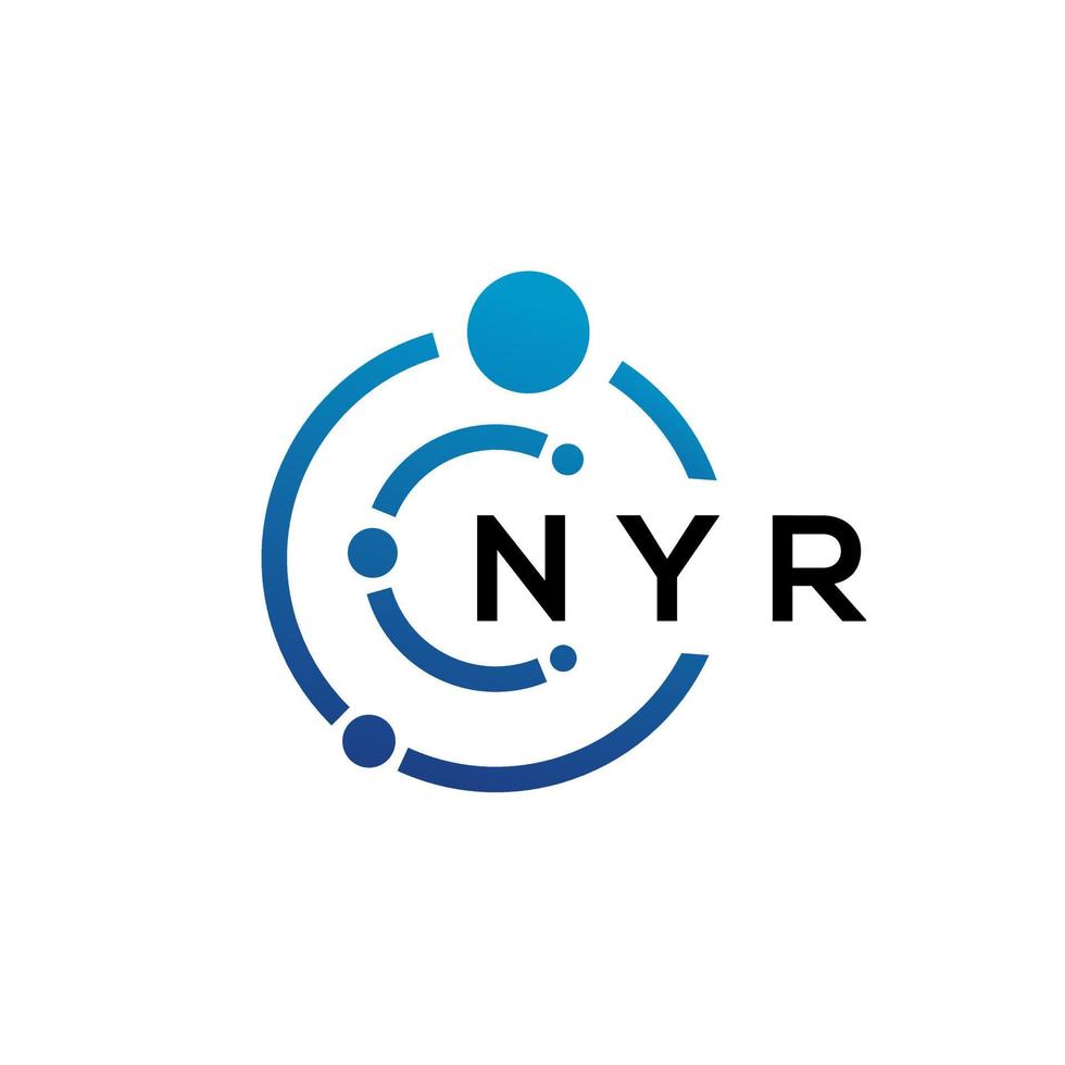 design de logotipo de tecnologia de letra nyr em fundo branco. nyr letras iniciais criativas conceito de logotipo. design de letra nyr. vetor