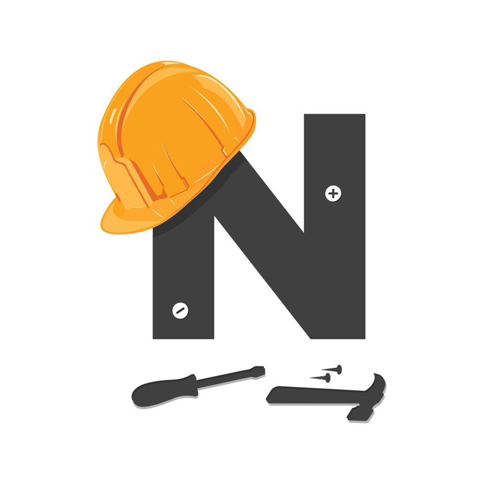 logotipo de construção inicial n vetor