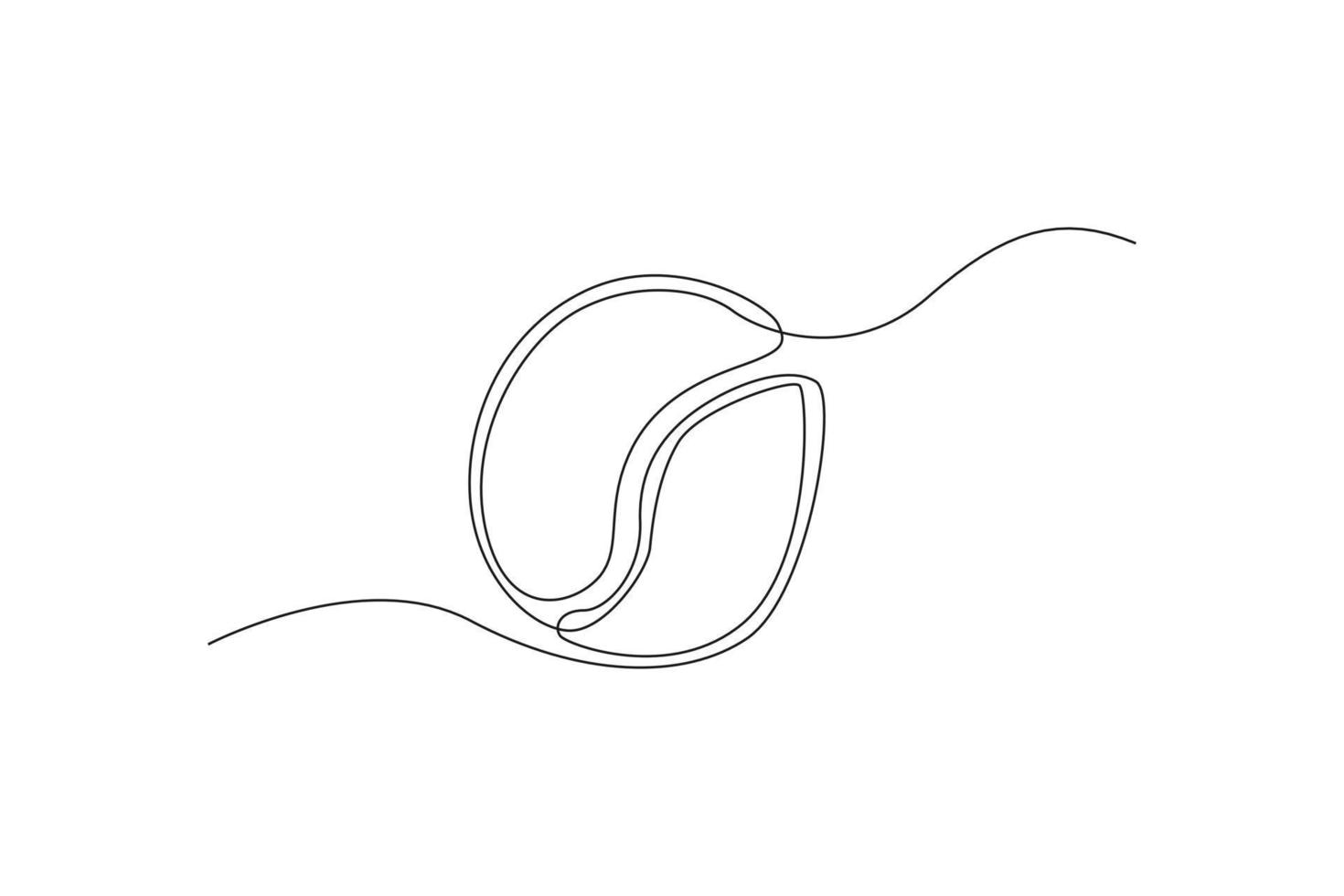 uma linha contínua desenhando grãos de café torrados. conceito de dia internacional do café. única linha desenhar desenho ilustração gráfica de vetor. vetor
