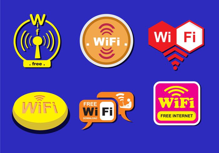 Vários logotipos WiFi vetor