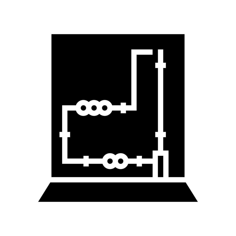 ilustração em vetor ícone glifo de fiação elétrica