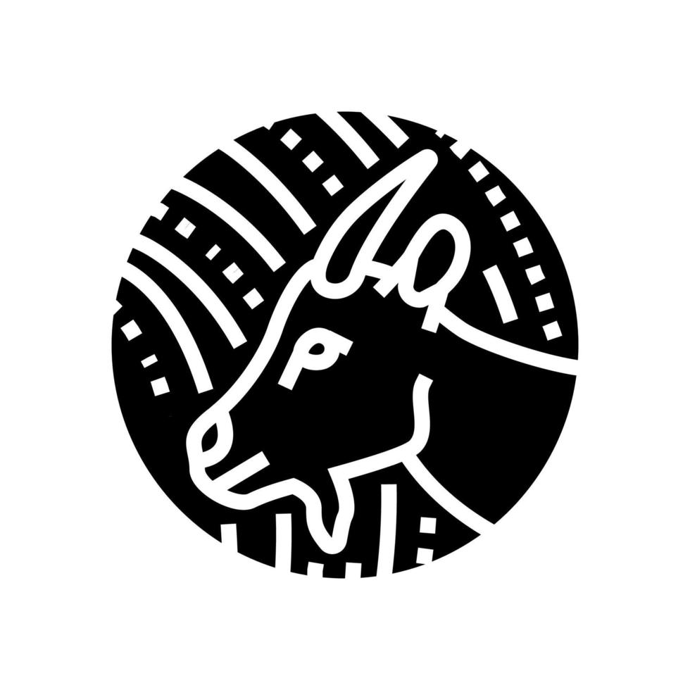 ilustração vetorial de ícone de glifo animal do horóscopo chinês de cabra vetor