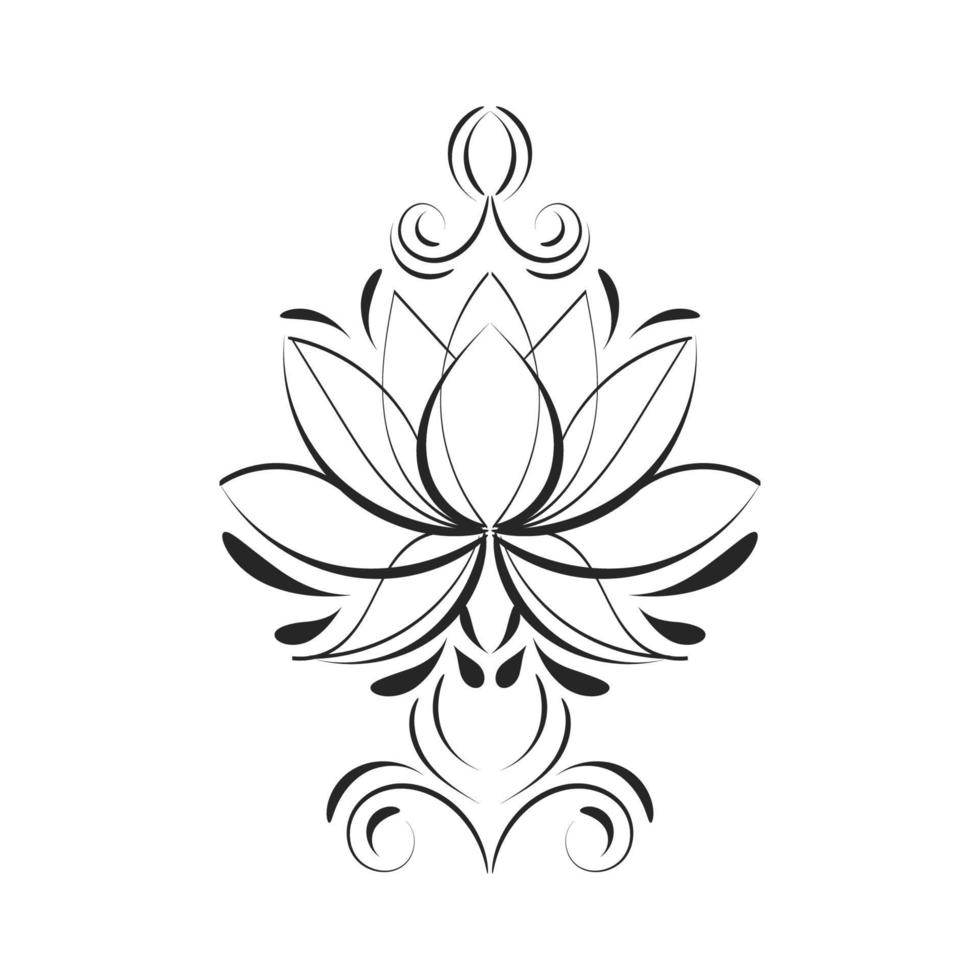 desenho de tatuagem floral para impressão vetor